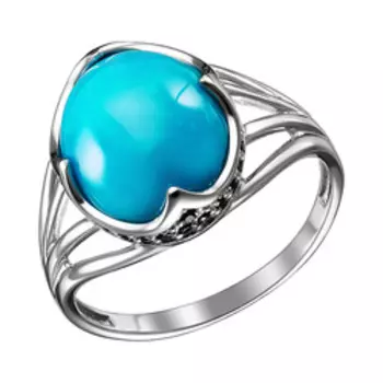 Золотое кольцо с бирюзой и шпинелью