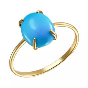 Золотое кольцо с бирюзой из желтого золота