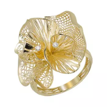 Золотое кольцо с бриллиантами "Цветок"