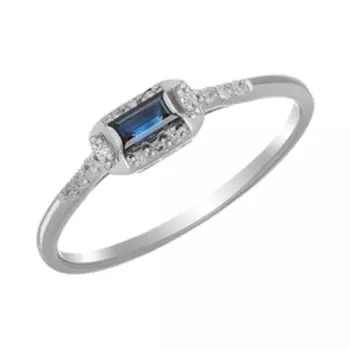 Золотое кольцо с бриллиантами и сапфиром