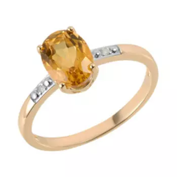 Золотое кольцо с бриллиантами и топазом