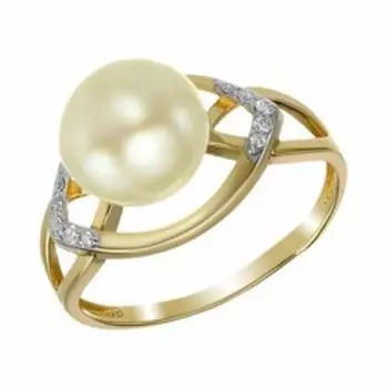 Золотое кольцо с бриллиантами и жемчугом