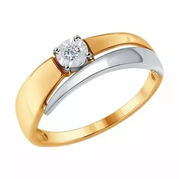 Золотое кольцо с бриллиантом