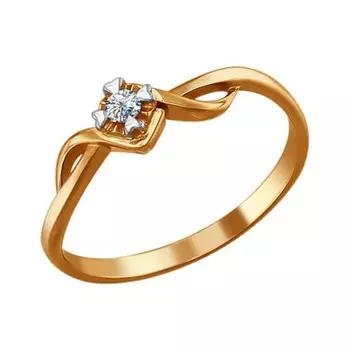 Золотое кольцо с бриллиантом