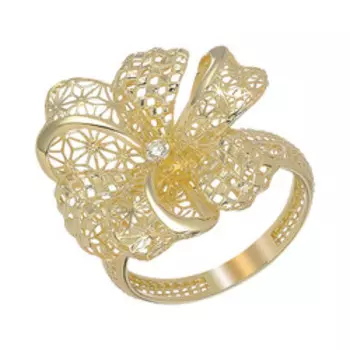 Золотое кольцо с бриллиантом "Цветок"
