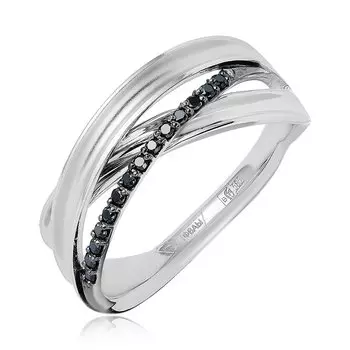 Золотое кольцо с черными бриллиантами