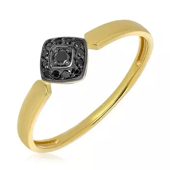 Золотое кольцо с черными бриллиантами