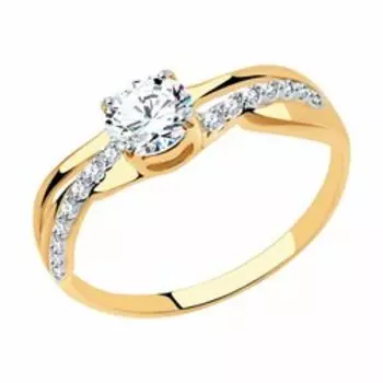 Золотое кольцо с фианитами