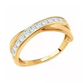 Кольцо из золота с фианитами