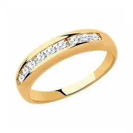 Золотое кольцо с фианитами