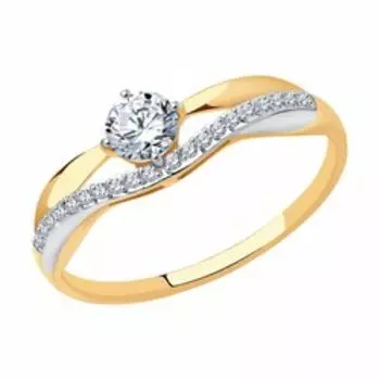 Кольцо из золота с фианитами