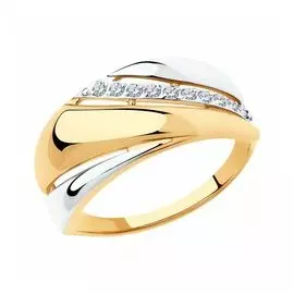 Золотое кольцо с фианитами