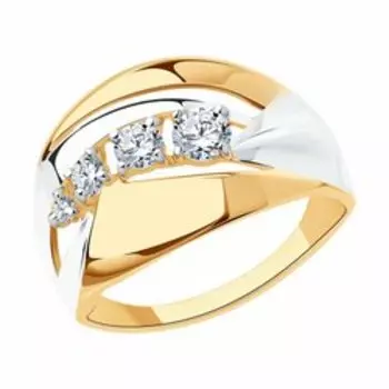 Золотое кольцо с фианитами