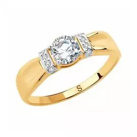 Золотое кольцо с фианитами