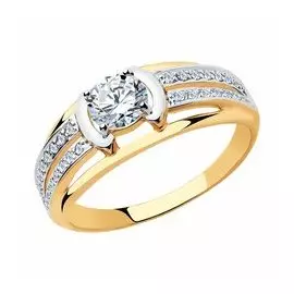 Золотое кольцо с фианитами