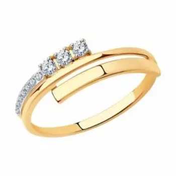 Кольцо из золота с фианитами