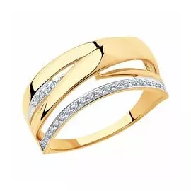 Золотое кольцо с фианитами