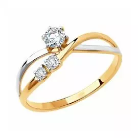 Золотое кольцо с фианитами