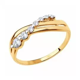 Золотое кольцо с фианитами