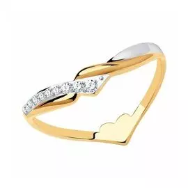 Золотое кольцо с фианитами