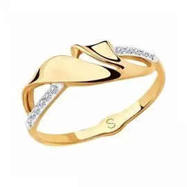 Золотое кольцо с фианитами