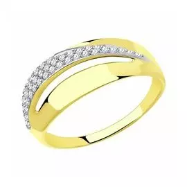 Золотое кольцо с фианитами