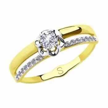 Золотое кольцо с фианитами