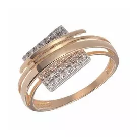 Золотое кольцо с фианитами