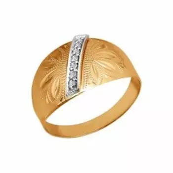 Золотое кольцо с фианитами