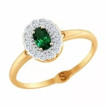 Золотое кольцо с фианитами