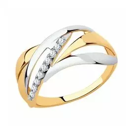 Золотое кольцо с фианитами