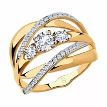 Кольцо из золота с фианитами