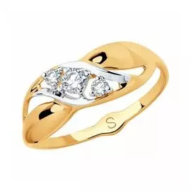 Кольцо из золота с фианитами