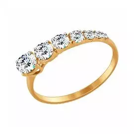 Кольцо из золота с фианитами