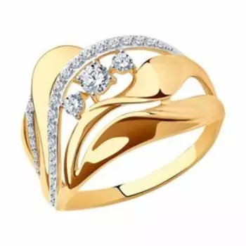 Кольцо из золота с фианитами