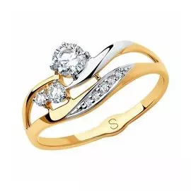 Золотое кольцо с фианитами