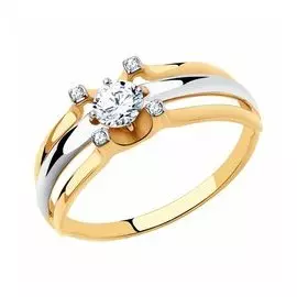 Кольцо из золота с фианитами