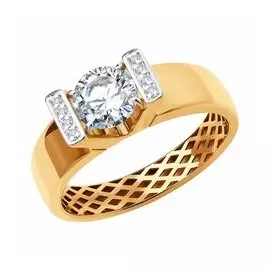 Кольцо из золота с фианитами