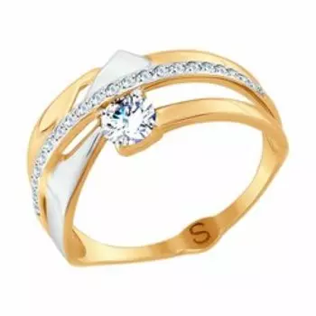 Золотое кольцо с фианитами