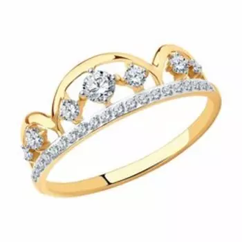 Кольцо из золота с фианитами