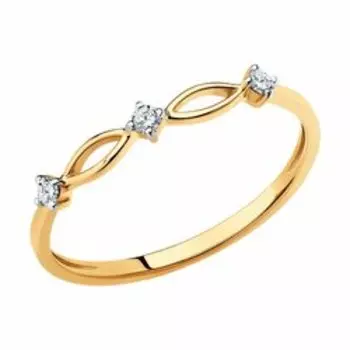 Золотое кольцо с фианитами