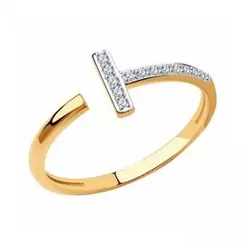 Кольцо из золота с фианитами