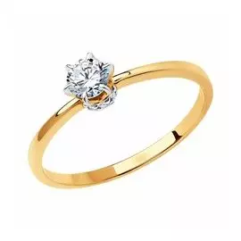 Кольцо из золота с фианитами