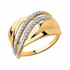 Золотое кольцо с фианитами