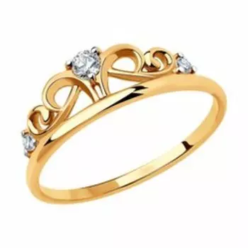 Золотое кольцо с фианитами