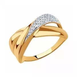 Золотое кольцо с фианитами