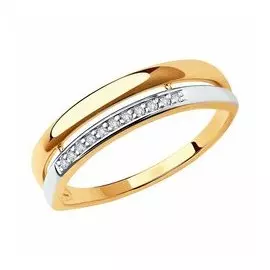 Золотое кольцо с фианитами