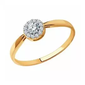 Золотое кольцо с фианитами