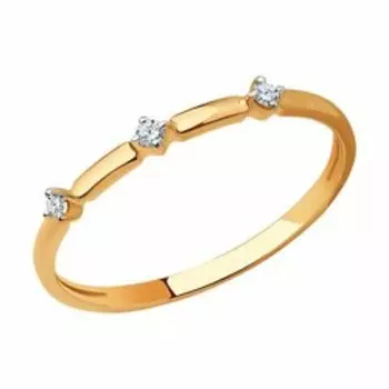 Золотое кольцо с фианитами