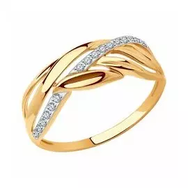 Золотое кольцо с фианитами